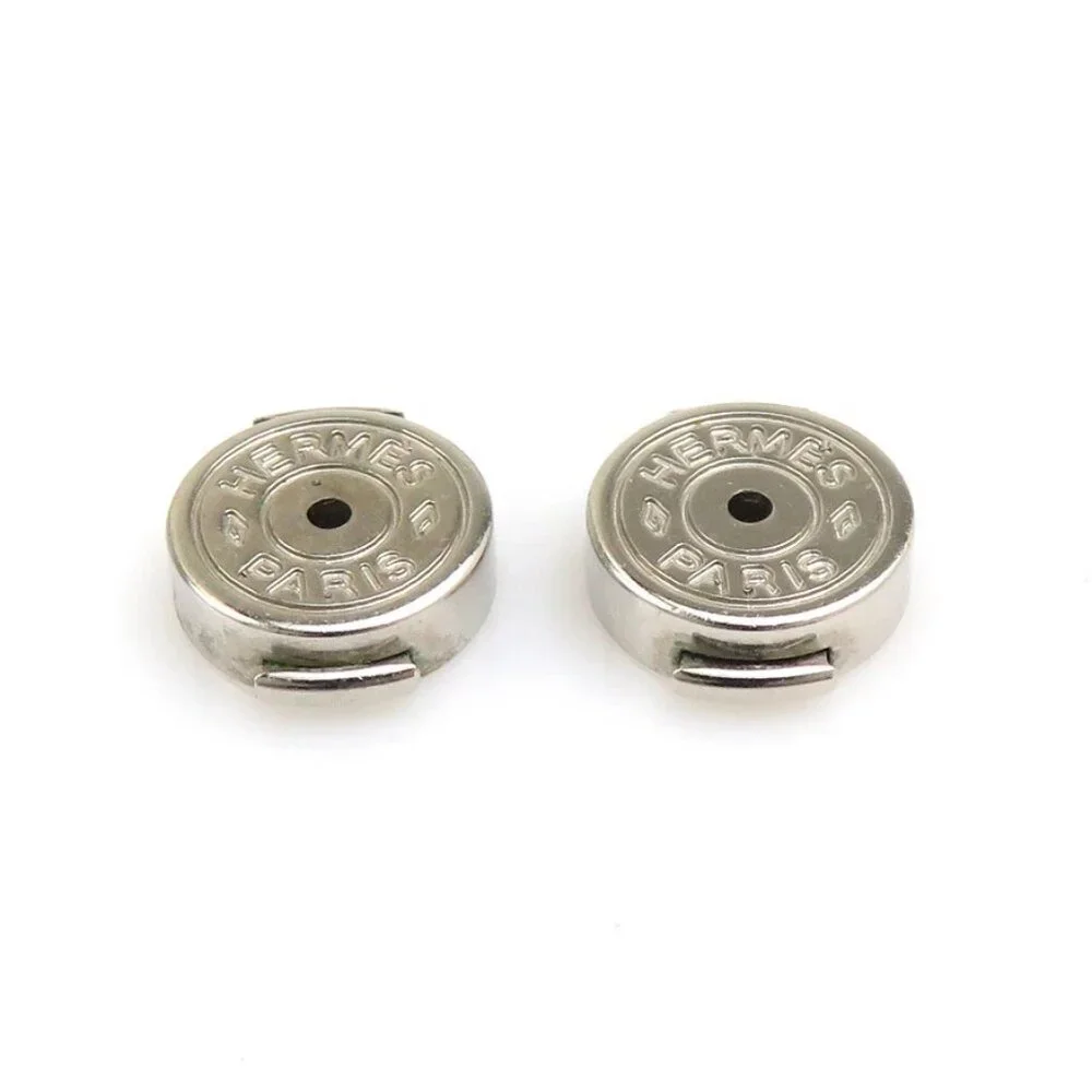 HERMES H Cube Pierce Earrings Silver/Magenta Metal/Enamel - Picture 8 of 10